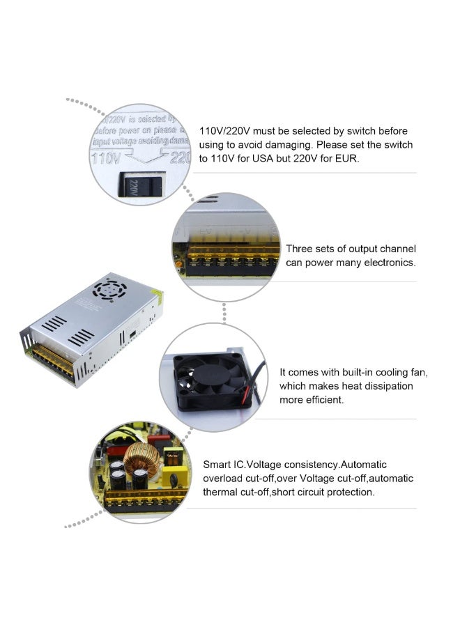 Lucky Sky Power Supply AC 110V 220V to DC 5V 80A 50A 30A for WS2812B WS2811 WS2813 SK6812 LED Strip Pixel Light CCTV Camera - Image 3